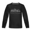 Nashville, Tennessee Youth Long Sleeve Shirt - Skyline Youth Long Sleeve Nashville Tee - black