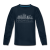 Nashville, Tennessee Youth Long Sleeve Shirt - Skyline Youth Long Sleeve Nashville Tee - deep navy