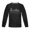Milwaukee, Wisconsin Youth Long Sleeve Shirt - Skyline Youth Long Sleeve Milwaukee Tee - black