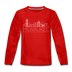 Milwaukee, Wisconsin Youth Long Sleeve Shirt - Skyline Youth Long Sleeve Milwaukee Tee - red