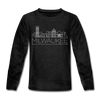 Milwaukee, Wisconsin Youth Long Sleeve Shirt - Skyline Youth Long Sleeve Milwaukee Tee - charcoal gray