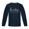 Milwaukee, Wisconsin Youth Long Sleeve Shirt - Skyline Youth Long Sleeve Milwaukee Tee - deep navy