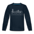 Milwaukee, Wisconsin Youth Long Sleeve Shirt - Skyline Youth Long Sleeve Milwaukee Tee - deep navy