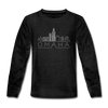 Omaha, Nebraska Youth Long Sleeve Shirt - Skyline Youth Long Sleeve Omaha Tee - charcoal gray