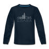 Omaha, Nebraska Youth Long Sleeve Shirt - Skyline Youth Long Sleeve Omaha Tee - deep navy