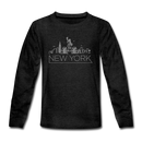 New York Youth Long Sleeve Shirt - Skyline Youth Long Sleeve New York Tee - charcoal gray