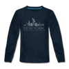 New York Youth Long Sleeve Shirt - Skyline Youth Long Sleeve New York Tee - deep navy