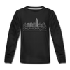 Oklahoma City, Oklahoma Youth Long Sleeve Shirt - Skyline Youth Long Sleeve Oklahoma City Tee - black