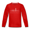 Oklahoma City, Oklahoma Youth Long Sleeve Shirt - Skyline Youth Long Sleeve Oklahoma City Tee - red