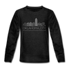 Oklahoma City, Oklahoma Youth Long Sleeve Shirt - Skyline Youth Long Sleeve Oklahoma City Tee - charcoal gray