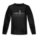 Oklahoma City, Oklahoma Youth Long Sleeve Shirt - Skyline Youth Long Sleeve Oklahoma City Tee - charcoal gray