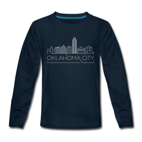 Oklahoma City, Oklahoma Youth Long Sleeve Shirt - Skyline Youth Long Sleeve Oklahoma City Tee