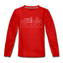 Orlando, Florida Youth Long Sleeve Shirt - Skyline Youth Long Sleeve Orlando Tee - red