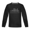 Philadelphia, Pennsylvania Youth Long Sleeve Shirt - Skyline Youth Long Sleeve Philadelphia Tee - black