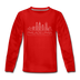 Philadelphia, Pennsylvania Youth Long Sleeve Shirt - Skyline Youth Long Sleeve Philadelphia Tee - red