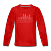 Philadelphia, Pennsylvania Youth Long Sleeve Shirt - Skyline Youth Long Sleeve Philadelphia Tee - red