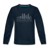 Philadelphia, Pennsylvania Youth Long Sleeve Shirt - Skyline Youth Long Sleeve Philadelphia Tee - deep navy