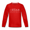 Sacramento, California Youth Long Sleeve Shirt - Skyline Youth Long Sleeve Sacramento Tee - red