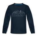 Phoenix, Arizona Youth Long Sleeve Shirt - Skyline Youth Long Sleeve Phoenix Tee - deep navy