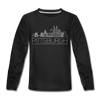 Pittsburgh, Pennsylvania Youth Long Sleeve Shirt - Skyline Youth Long Sleeve Pittsburgh Tee - black