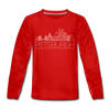 Pittsburgh, Pennsylvania Youth Long Sleeve Shirt - Skyline Youth Long Sleeve Pittsburgh Tee - red
