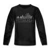 Pittsburgh, Pennsylvania Youth Long Sleeve Shirt - Skyline Youth Long Sleeve Pittsburgh Tee - charcoal gray