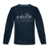 Pittsburgh, Pennsylvania Youth Long Sleeve Shirt - Skyline Youth Long Sleeve Pittsburgh Tee - deep navy