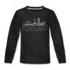 Portland, Oregon Youth Long Sleeve Shirt - Skyline Youth Long Sleeve Portland Tee - black