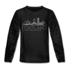 Portland, Oregon Youth Long Sleeve Shirt - Skyline Youth Long Sleeve Portland Tee - charcoal gray