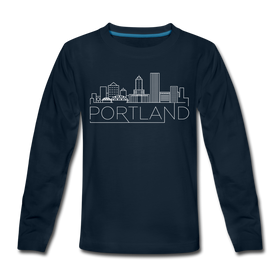 Portland, Oregon Youth Long Sleeve Shirt - Skyline Youth Long Sleeve Portland Tee