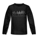 Saint Paul, Minnesota Youth Long Sleeve Shirt - Skyline Youth Long Sleeve Saint Paul Tee - charcoal gray