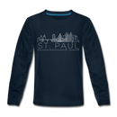 Saint Paul, Minnesota Youth Long Sleeve Shirt - Skyline Youth Long Sleeve Saint Paul Tee - deep navy