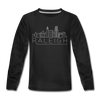 Raleigh, North Carolina Youth Long Sleeve Shirt - Skyline Youth Long Sleeve Raleigh Tee - black