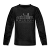 Raleigh, North Carolina Youth Long Sleeve Shirt - Skyline Youth Long Sleeve Raleigh Tee - charcoal gray