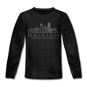 Raleigh, North Carolina Youth Long Sleeve Shirt - Skyline Youth Long Sleeve Raleigh Tee