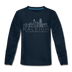 Raleigh, North Carolina Youth Long Sleeve Shirt - Skyline Youth Long Sleeve Raleigh Tee - deep navy