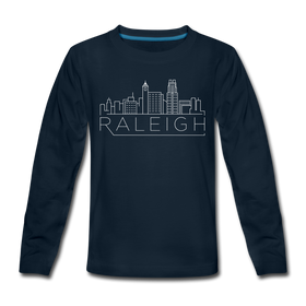Raleigh, North Carolina Youth Long Sleeve Shirt - Skyline Youth Long Sleeve Raleigh Tee