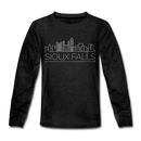 Sioux Falls, South Dakota Youth Long Sleeve Shirt - Skyline Youth Long Sleeve Sioux Falls Tee - charcoal gray