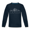 Tampa, Florida Youth Long Sleeve Shirt - Skyline Youth Long Sleeve Tampa Tee - deep navy