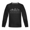 Savannah, Georgia Youth Long Sleeve Shirt - Skyline Youth Long Sleeve Savannah Tee - black
