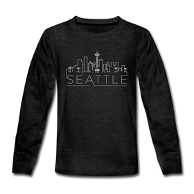 Seattle, Washington Youth Long Sleeve Shirt - Skyline Youth Long Sleeve Seattle Tee