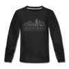 Virginia Beach, Virginia Youth Long Sleeve Shirt - Skyline Youth Long Sleeve Virginia Beach Tee - black