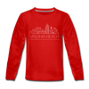 Virginia Beach, Virginia Youth Long Sleeve Shirt - Skyline Youth Long Sleeve Virginia Beach Tee - red