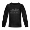 Virginia Beach, Virginia Youth Long Sleeve Shirt - Skyline Youth Long Sleeve Virginia Beach Tee - charcoal gray