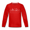 Wichita, Kansas DC Youth Long Sleeve Shirt - Skyline Youth Long Sleeve Wichita Tee - red