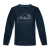 St. Louis, Missouri Youth Long Sleeve Shirt - Skyline Youth Long Sleeve St. Louis Tee - deep navy