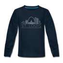 St. Louis, Missouri Youth Long Sleeve Shirt - Skyline Youth Long Sleeve St. Louis Tee - deep navy