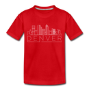 Denver, Colorado Toddler T-Shirt - Skyline Denver Toddler Tee - red