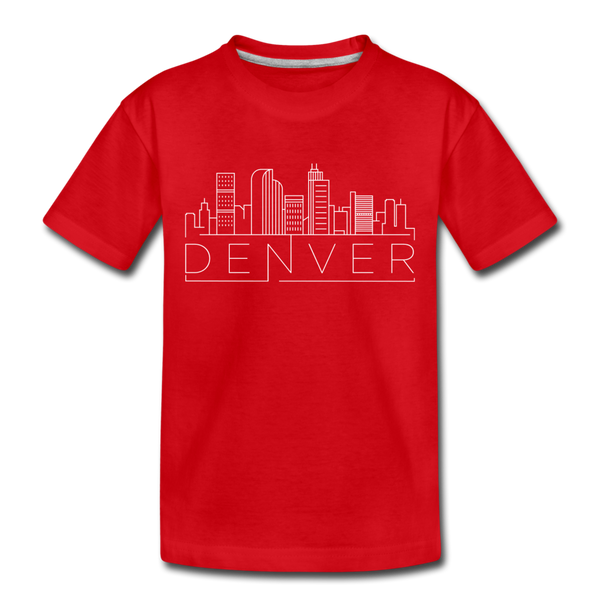 Denver, Colorado Toddler T-Shirt - Skyline Denver Toddler Tee - red