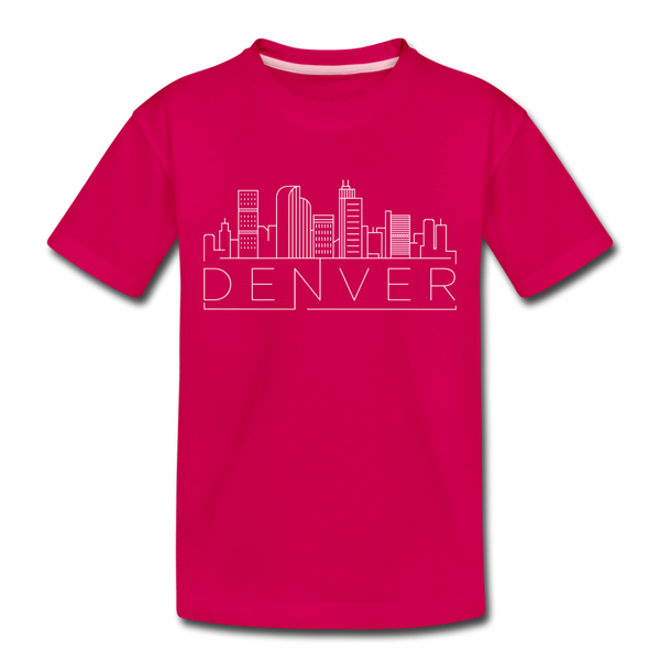 Denver, Colorado Toddler T-Shirt - Skyline Denver Toddler Tee - dark pink